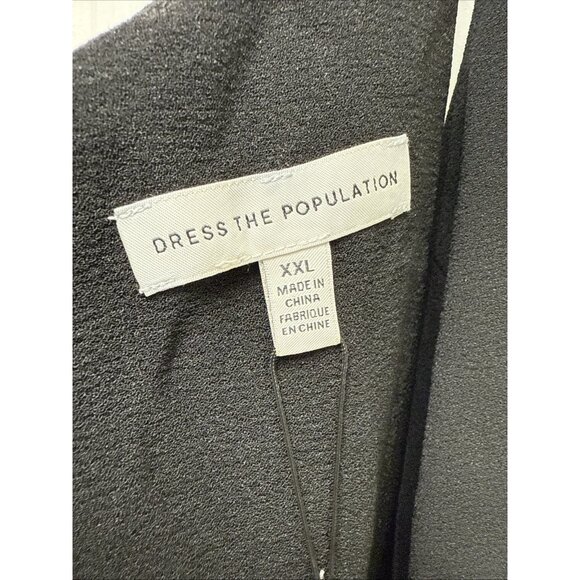 Dress the Population Size XXL Black Iris Slit Crepe Maxi Gown Cocktail Dress NWT - Picture 11 of 14